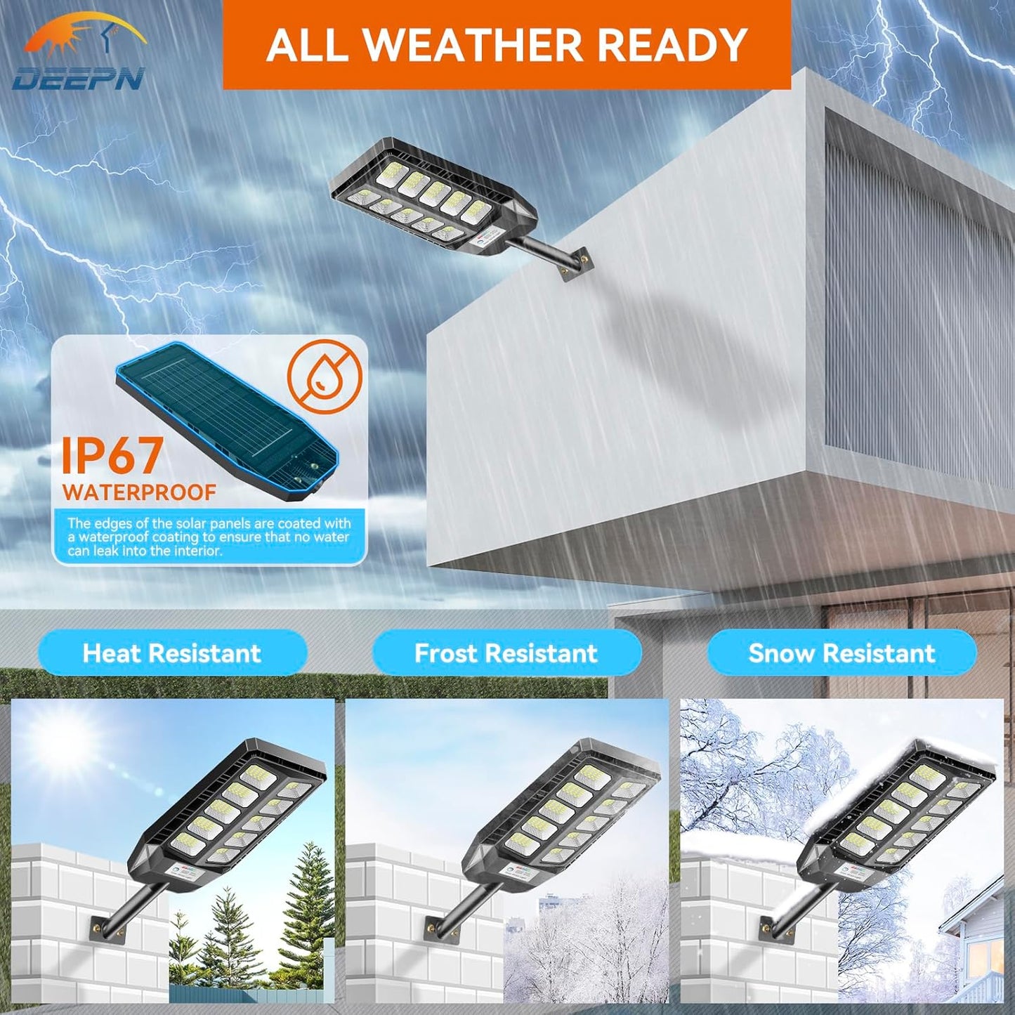 Lampă solară stradală, IP67, 216 LED-uri SMD 5730, 6500K, senzor de mișcare, 3 moduri iluminare, telecomandă, aluminiu + plastic, rezistentă la apă și praf