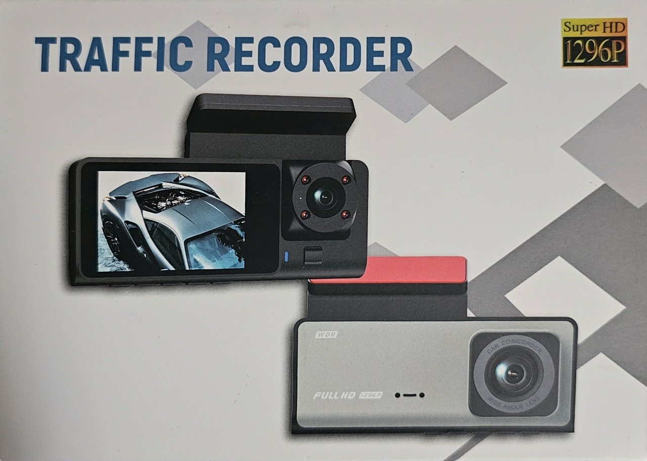 Camera de Bord Auto Tripla WiFi, Full HD, Unghi 170°, Gri