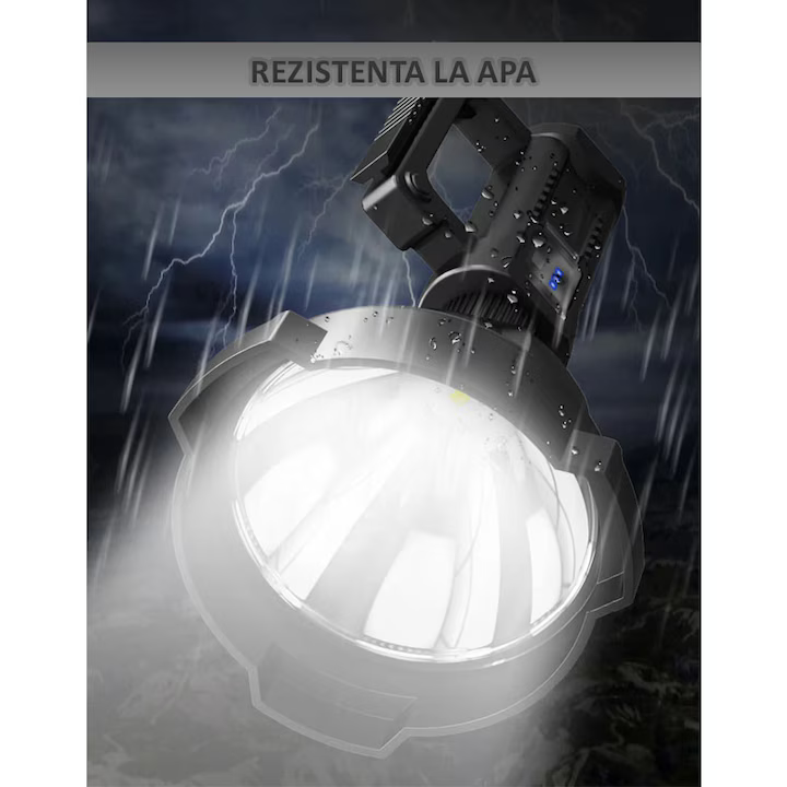 Lanterna LED portabila cu trepied, functie de Powerbank, incarcare USB, 4 moduri de iluminare, Waterproof