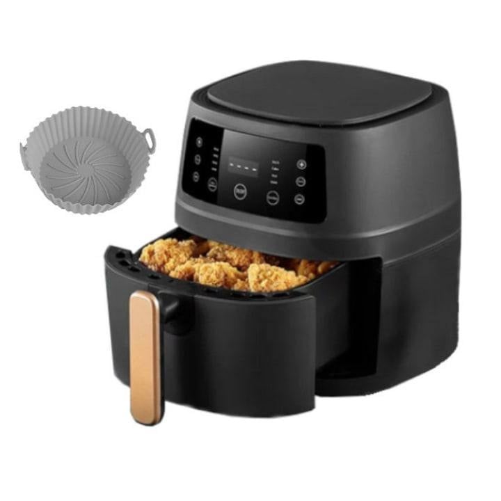 Heißluftfritteuse, 2400 W, Backfunktion, 6l, LCD + 50 Stück Backbleche