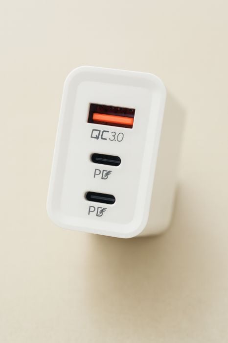 Încărcător de Rețea PD80, 40W, Alb, 1x USB + 2x Type-C