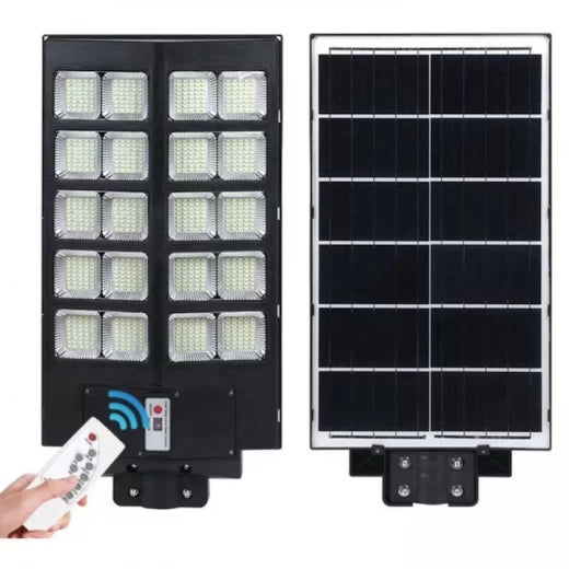 1000W Outdoor LED Solar Lamp, with Built-in Solar Panel, Motion and Light Sensor, Remote Control, IP65 - Ideal for Streets, Gardens, Yards, Parking Lots