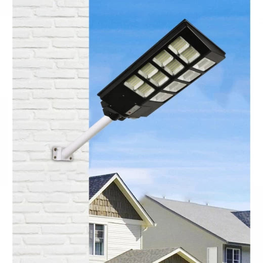 Lampă Solară LED 800W cu Panou Solar Încorporat, Senzor de Mișcare, 3 Moduri de Iluminare, Telecomandă și Suport, IP65 - Ideală pentru Curți, Alei, Parcări, Cabane