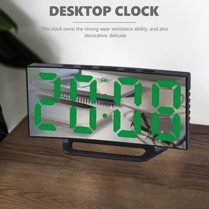 Spiegel-Tischuhr mit Alarm DS-3811L, grünes Display