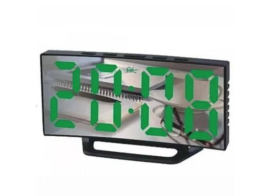 Spiegel-Tischuhr mit Alarm DS-3811L, grünes Display