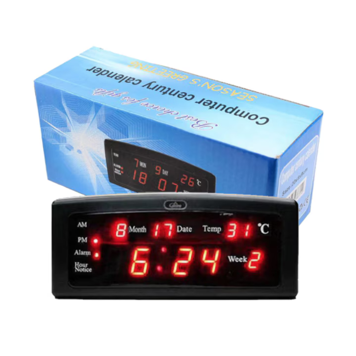 Digitale Tischuhr 909-A LED mit Alarm und Thermometer