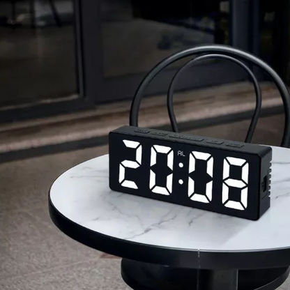 DS-3806C Digitale Tischuhr mit LED-Anzeige, 12/24-Stunden-Uhrzeit, Temperatur, Datum, Alarm, USB-Adapter im Lieferumfang enthalten, modernes Design – ideal für Zuhause oder das Büro