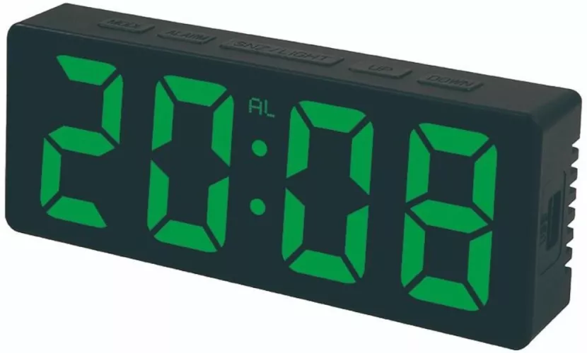 DS-3806C Digitale Tischuhr mit LED-Anzeige, 12/24-Stunden-Uhrzeit, Temperatur, Datum, Alarm, USB-Adapter im Lieferumfang enthalten, modernes Design – ideal für Zuhause oder das Büro