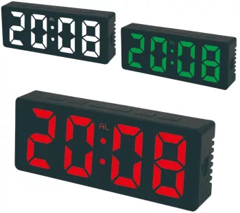 DS-3806C Digitale Tischuhr mit LED-Anzeige, 12/24-Stunden-Uhrzeit, Temperatur, Datum, Alarm, USB-Adapter im Lieferumfang enthalten, modernes Design – ideal für Zuhause oder das Büro