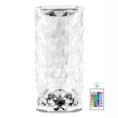Lampa Luminoasa led Efect Cristal, 3 Lumini Albe, 16 Lumini RGB, Telecomanda Inclusa, Control Tactil, Reincarcabila pentru Dormitor, Birou, Bucatarie, Camping