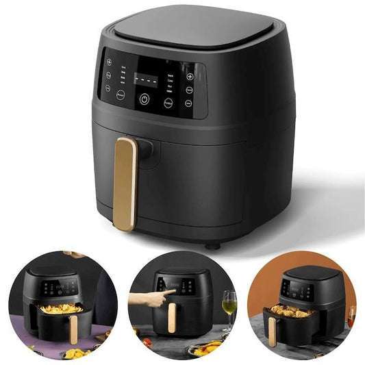 Heißluftfritteuse, 2400 W, Backfunktion, 6l, LCD + 50 Stück Backbleche