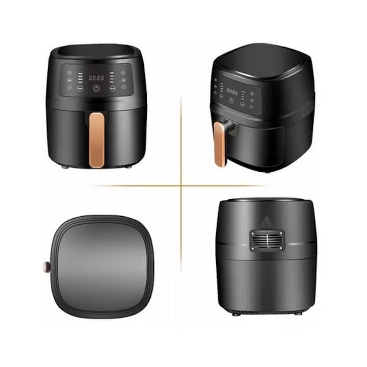 Heißluftfritteuse, 2400 W, Backfunktion, 6l, LCD + 50 Stück Backbleche