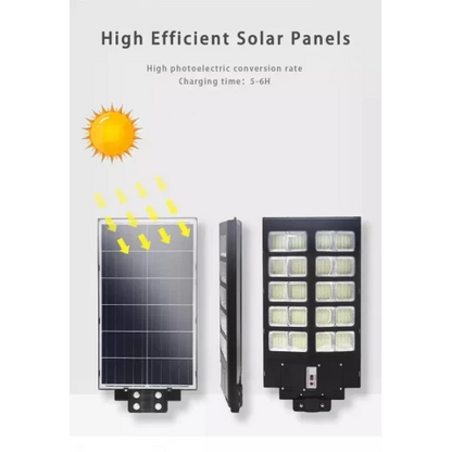 1000W Outdoor LED Solar Lamp, with Built-in Solar Panel, Motion and Light Sensor, Remote Control, IP65 - Ideal for Streets, Gardens, Yards, Parking Lots