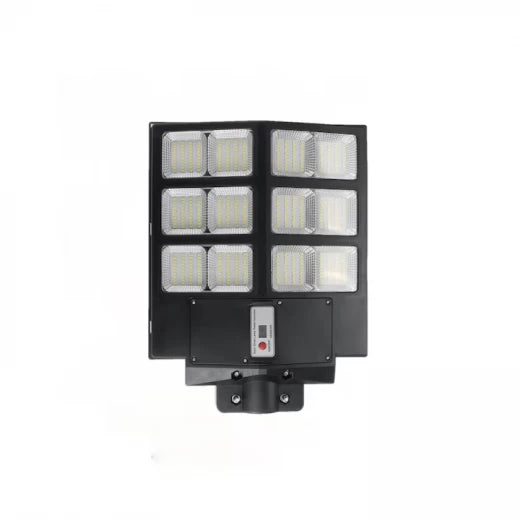 Lampă Solară Stradală LED 600W cu Panou Solar, Senzor de Mișcare, Telecomandă, 1800 lm, Timp de Lucru 12-14h, Control Automat - IP65, Instalare la 2-4 m, Ideală pentru Curți, Aleile și Parcări