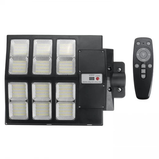 Lampă Solară Stradală LED 600W cu Panou Solar, Senzor de Mișcare, Telecomandă, 1800 lm, Timp de Lucru 12-14h, Control Automat - IP65, Instalare la 2-4 m, Ideală pentru Curți, Aleile și Parcări