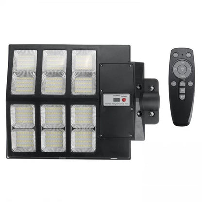 Lampă Solară Stradală LED 600W cu Panou Solar, Senzor de Mișcare, Telecomandă, 1800 lm, Timp de Lucru 12-14h, Control Automat - IP65, Instalare la 2-4 m, Ideală pentru Curți, Aleile și Parcări