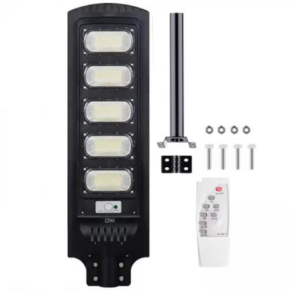Solar LED Street Light 2000W, Autonomous, 20000mAh, 288 LEDs, IP66, Motion and Dusk Sensor, Remote Control, Outdoor Lighting for Yard, Garden, Parking Lot or Street, Cool White, Solar Panel