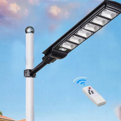 Solar LED Street Light 2000W, Autonomous, 20000mAh, 288 LEDs, IP66, Motion and Dusk Sensor, Remote Control, Outdoor Lighting for Yard, Garden, Parking Lot or Street, Cool White, Solar Panel
