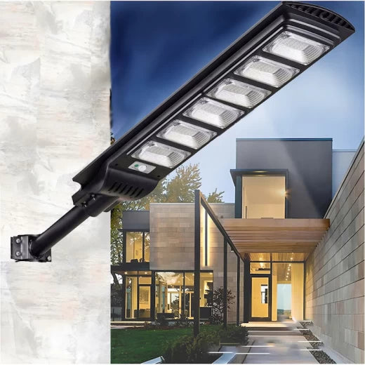 Solar LED Street Light 2000W, Autonomous, 20000mAh, 288 LEDs, IP66, Motion and Dusk Sensor, Remote Control, Outdoor Lighting for Yard, Garden, Parking Lot or Street, Cool White, Solar Panel