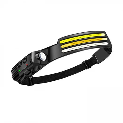 Lanternă Frontală LED T283 cu 8 Moduri de Iluminare, COB + XPE, Senzor de Mișcare, Reîncărcare USB, Bandă Reglabilă, IPX4 - Ideală pentru Camping, Pescuit, Drumeții, Vânătoare și Activități Outdoor
