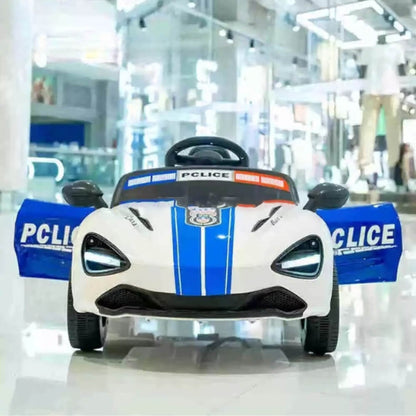 Masina electrica de politie pentru copii intre 2-5 ani, 6V, 3 viteze, 86x 56x 39 cm, telecomanda
