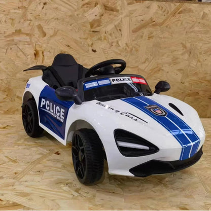 Masina electrica de politie pentru copii intre 2-5 ani, 6V, 3 viteze, 86x 56x 39 cm, telecomanda