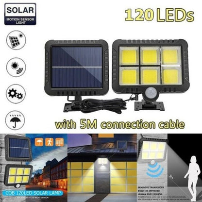 Solar LED Projector Duo 220 lm, Cold Light, with Motion Sensor, IP44, Solar Power Autonomy, Outdoor Lighting for Yard, Garden, Alleys or Terrace, Compact and Modern Design
