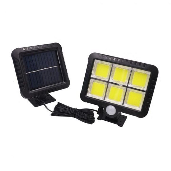 Solar LED Projector Duo 220 lm, Cold Light, with Motion Sensor, IP44, Solar Power Autonomy, Outdoor Lighting for Yard, Garden, Alleys or Terrace, Compact and Modern Design