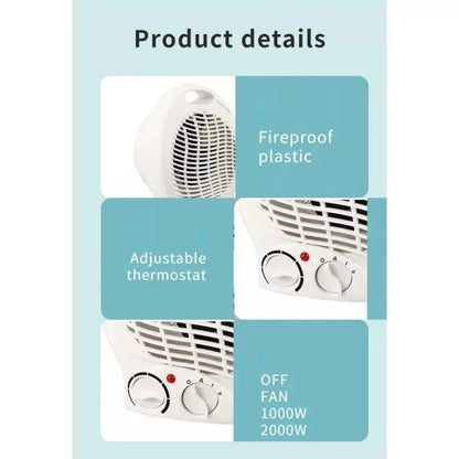 Prime Heim Elektrischer Heizlüfter für warme und kalte Luft, 2000W, ABS