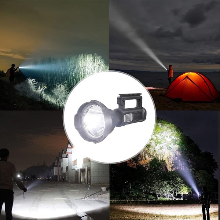 Lanterna LED portabila cu trepied, functie de Powerbank, incarcare USB, 4 moduri de iluminare, Waterproof