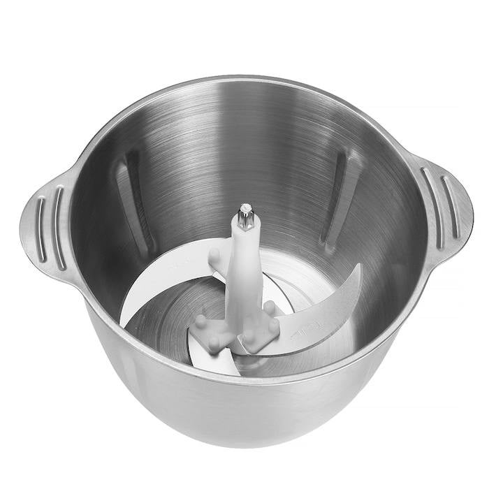 Tocator electric pentru carne si legume, 4 lame din otel inoxidabil de inalta calitate, Capacitate 2L, Recipient din Inox, Argintiu